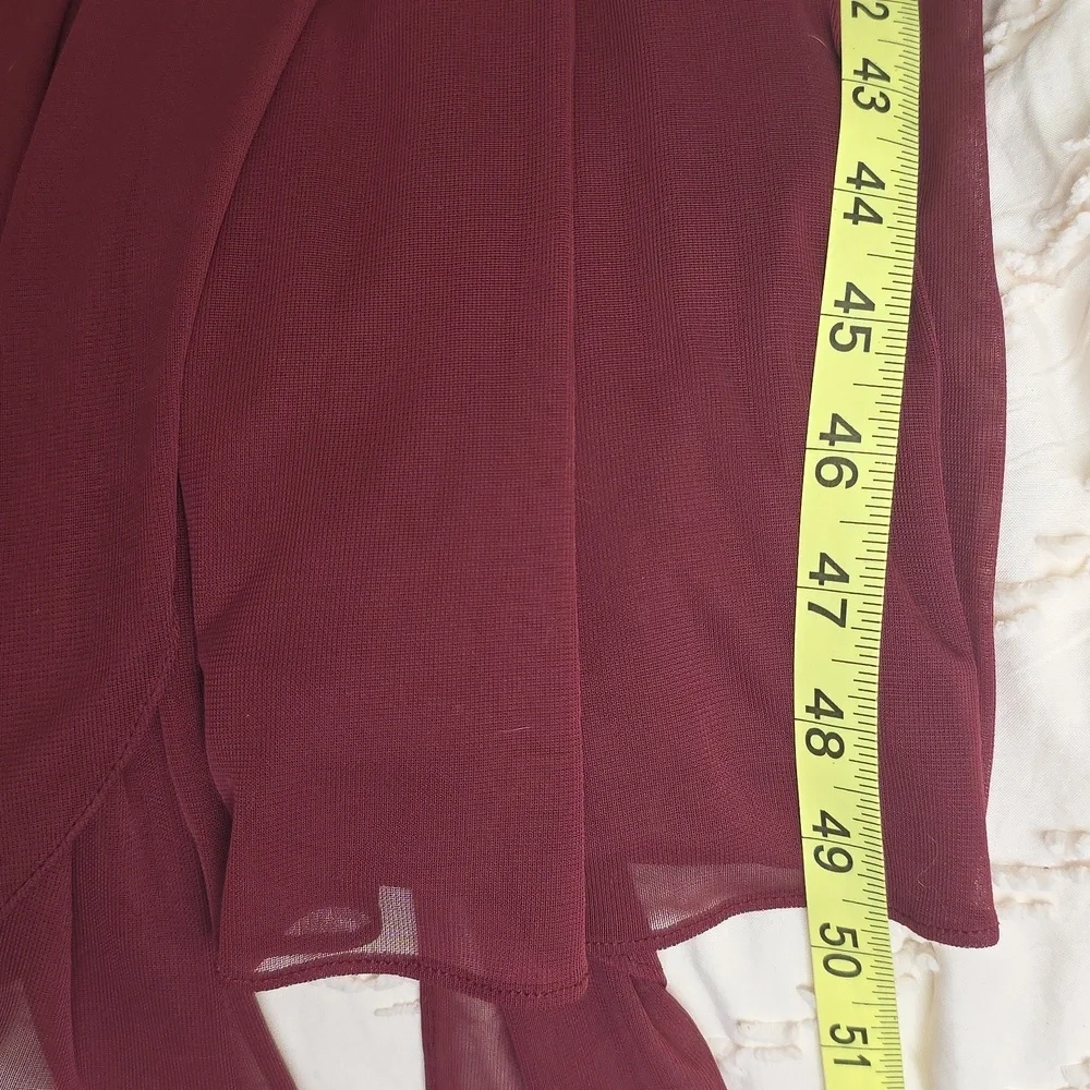 Bridesmaid Dress Floor Length Strapless Convertable Straps Pleated Wine Size 8 - Picture 5 of 6